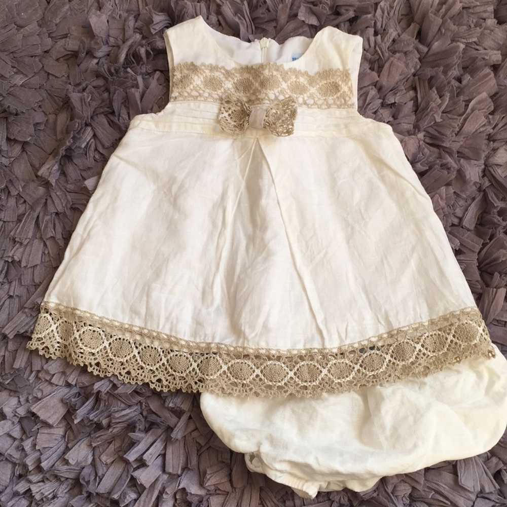 Ivory Linen Dress and Bloomer